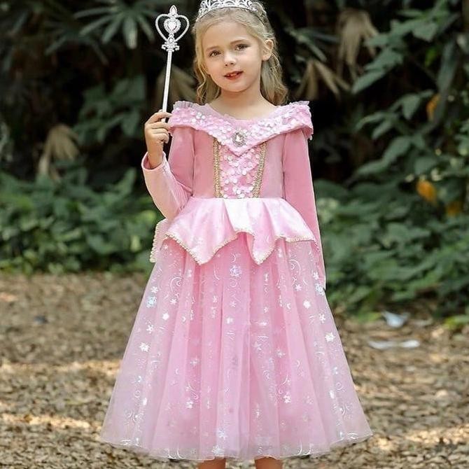 NEW  AURORA GOWN KOSTUM PRINCESS ANAK PEREMPUAN