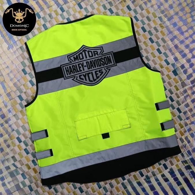 Vest Patwal HARLEY DAVIDSON Rompi touring HDCI Jaket police hijau stabilo