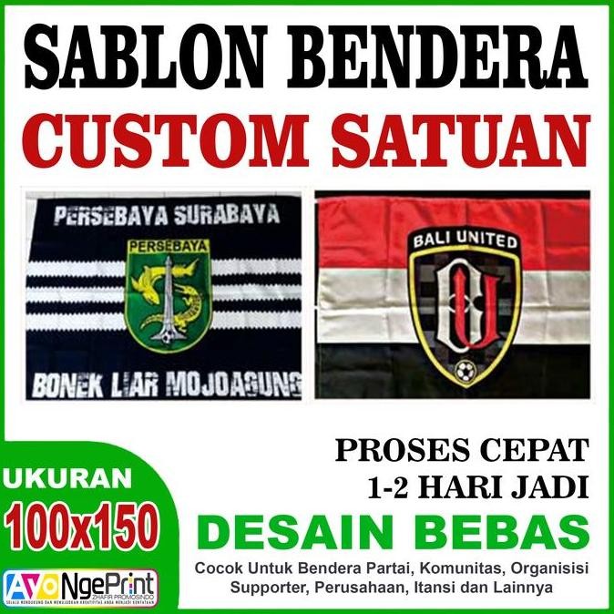 Cetak Bendera Suporter Mini Flag Ultras Custom Satuan | Uk. 100x150 cm murah