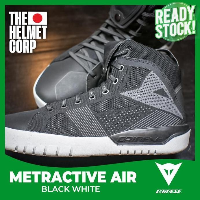 SEPATU METRACTIVE AIR DAINESE RIDING SHOES BLACK WHITE ORIGINAL