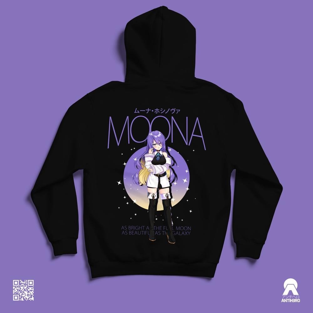 DF331>> Moona Hoshinova ch Moonafic Dewi Bulan Hololive Indonesia Area 15 Holo ID Hoodie Kaos Anime 