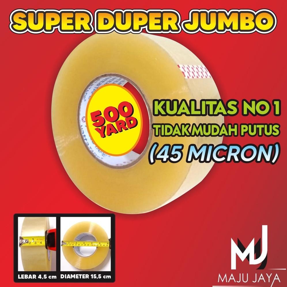 

Readyy!! Lakban Jumbo Besar Tebal Bening Coklat 2 INCH SUPER 45 MM 500yard 500 YARD 300 Meter 300 M 2" Setara DAIMARU