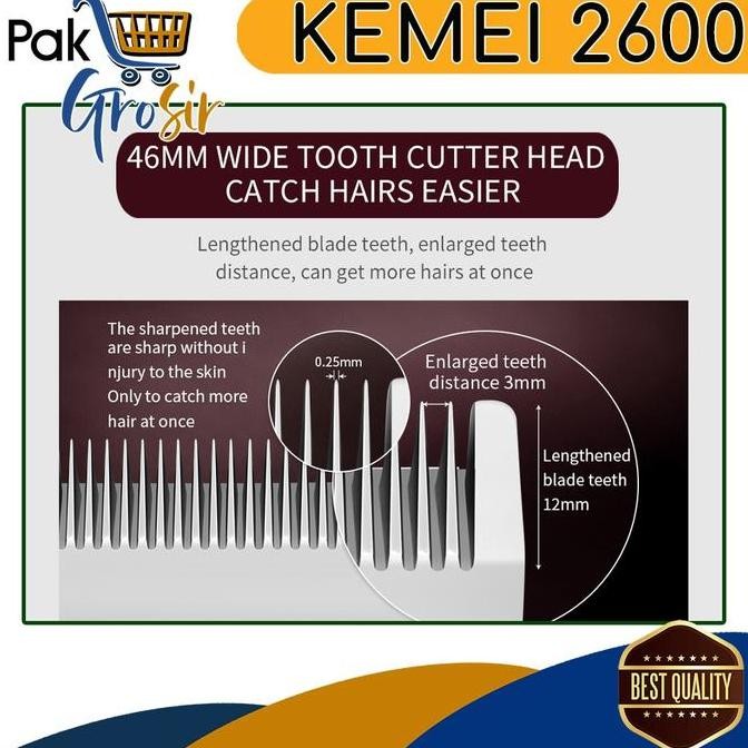 KEMEI KM 2600 ALAT MESIN CUKUR POTONG RAMBUT HAIR CLIPPER CORDLESS