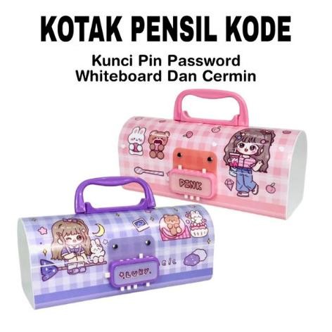 

Readyy!! BOS Kotak Pensil Plastik Kode Whiteboard + Cermin / Kotak Pensil Kode / Pencil Case