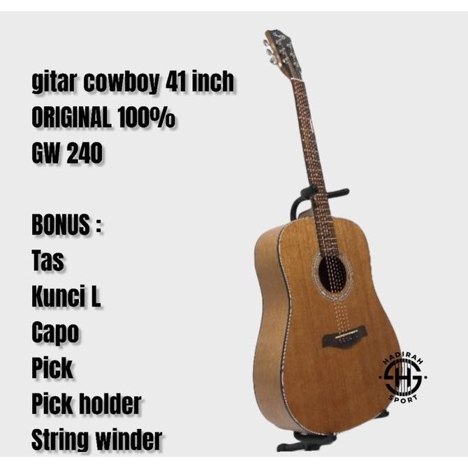 Terlaris Cowboy Gitar Cowboy Akustik 41" Guitar Acoustic Gw 240 Original Cowboy