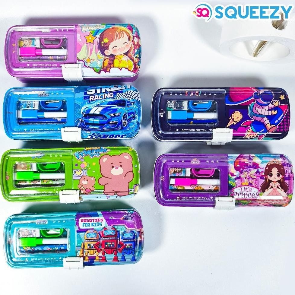 

Readyy!! Harga Grosir Per 1pcs Kotak/Tempat Pensil Kaleng + isi karakter PC-SQ29 SQUEEZY