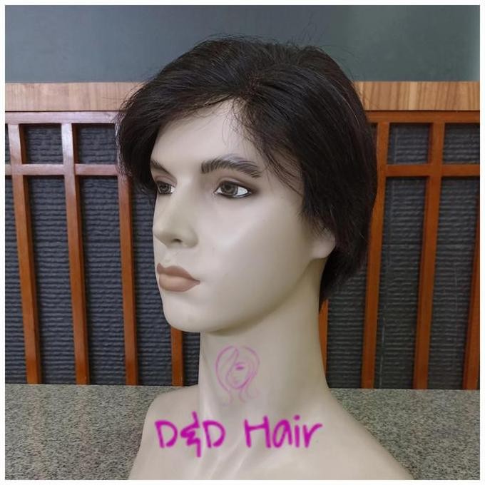 Wig Pria Rambut Asli pendek - Black - Human Hair 100 - wig asli murah