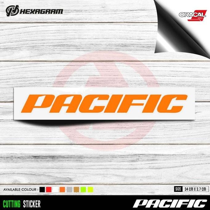 ready Cutting Sticker Sepeda PACIFIC Logo Besar | Stiker Sepeda PACIFIC