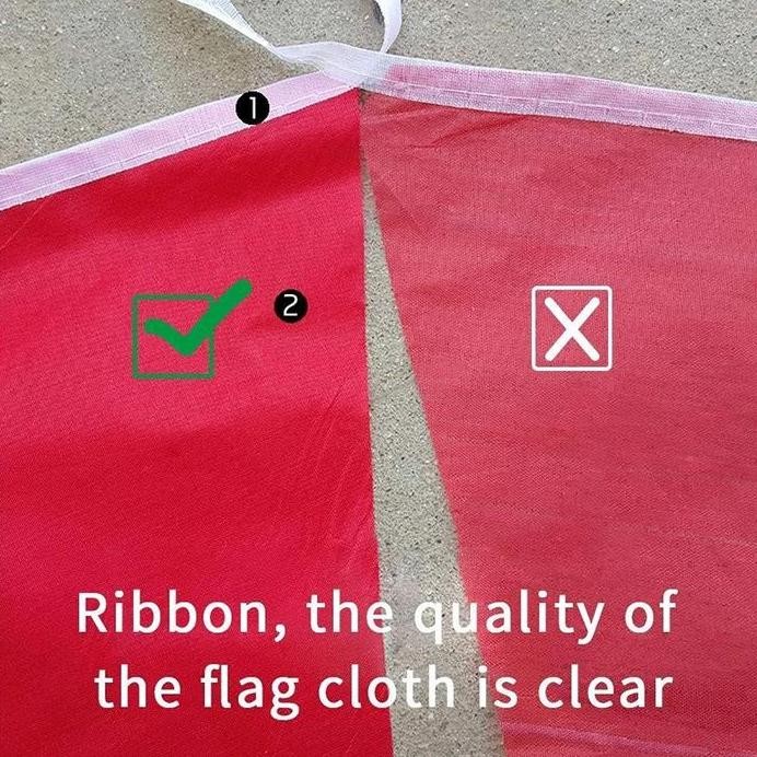 New 150pcs Bendera Merah Putih Segitiga Kain 80 Meter Bendera Segitiga Merah Putih Bendera Warna War