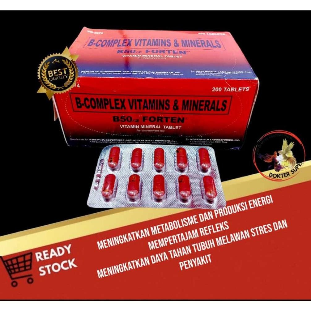 Terjangkau B50 FORTEN-Tablet B Complex Vitamin dan Mineral Ayam ~