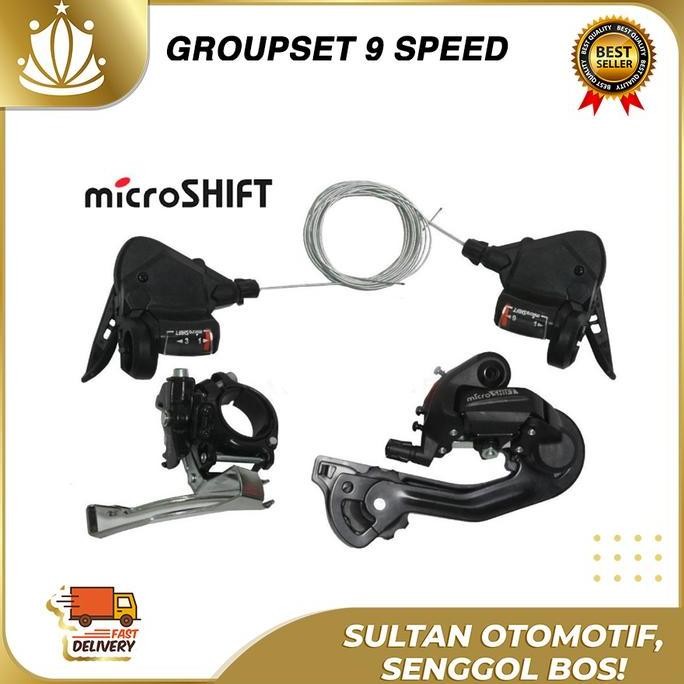 TERLARIS - MICROSHIFT Groupset 3 X 9 SPEED shifter RD FD Sepeda Lipat Seli, MTB