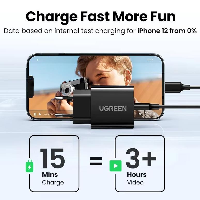 UGREEN Charger iPhone MFi Fast Charging Type C to Lightning Untuk iPhone X 11 12 13 14 Pro Max