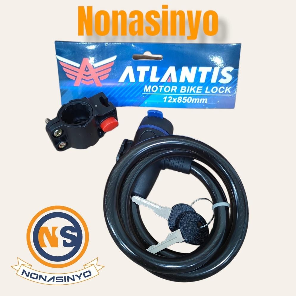 kunci spiral gembok sepeda atlantis 12x850mm