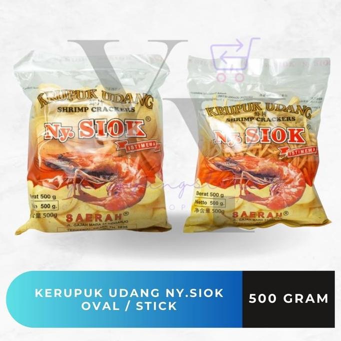 

Kerupuk Udang Oval / Stik / Shrimp Crackers Ny. Siok 500 Gram #Gratisongkir