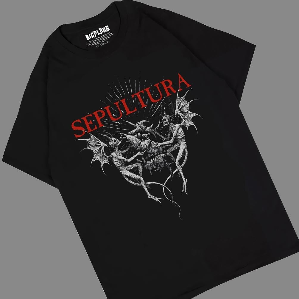 Promo Kaos Sepultura Dua Tengkorak Bersayap Kaos Band Metal Sepultura Kaos Distro Musik Band