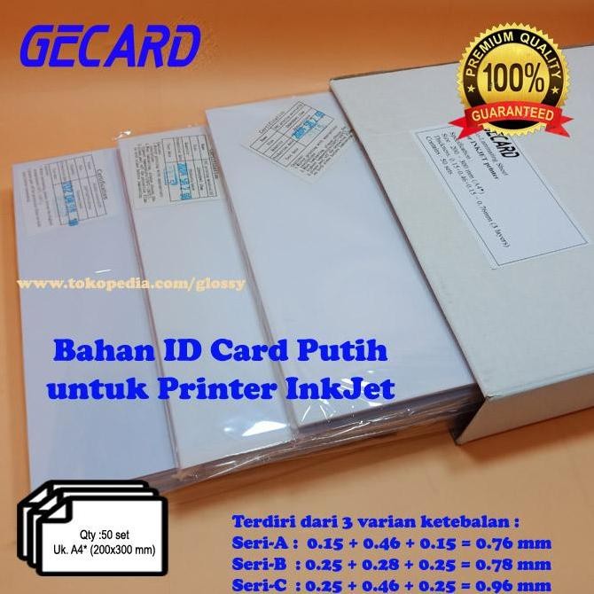 

Asli PVC Putih Kosong ID Card 50 Set | Bahan Cetak Kartu Nama / ID Card Plastik