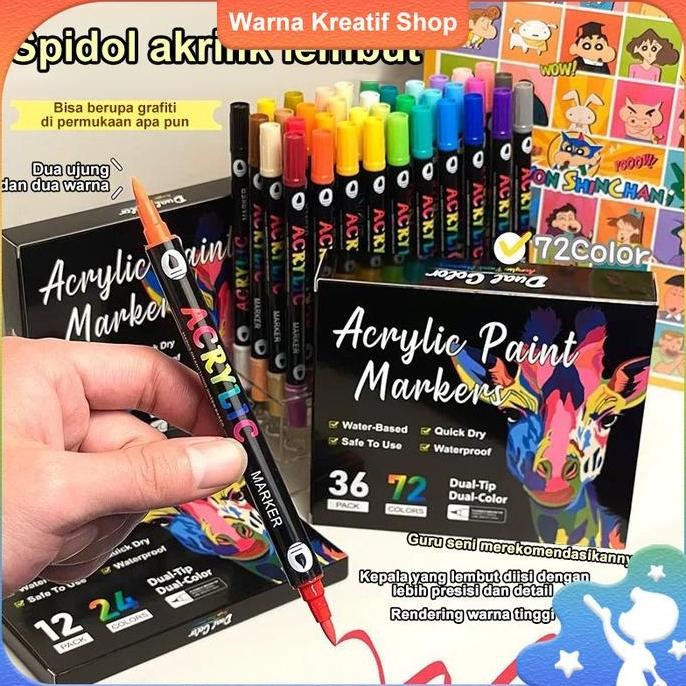 

SPIDOL AKRILIK DUAL-HEAD DUAL-COLOR , SET MELUKIS 24/48/72 WARNA, PENSIL CORET-CORET, SET MARKER AKRILIK ORIGINAL DAN TERPERCAYA