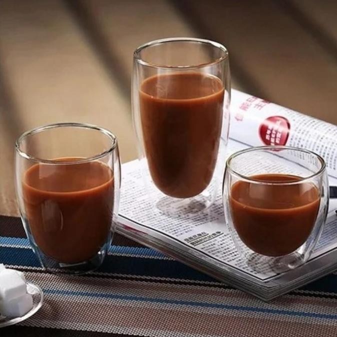 Original Gelas Kaca Double Wall Anti Panas - Sloki Espresso & Gelas Kopi Estetik