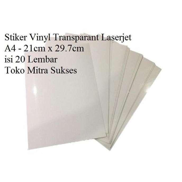 

Baru Sticker Transparan Vinyl A4 - Stiker Laserjet Glossy Clear A4