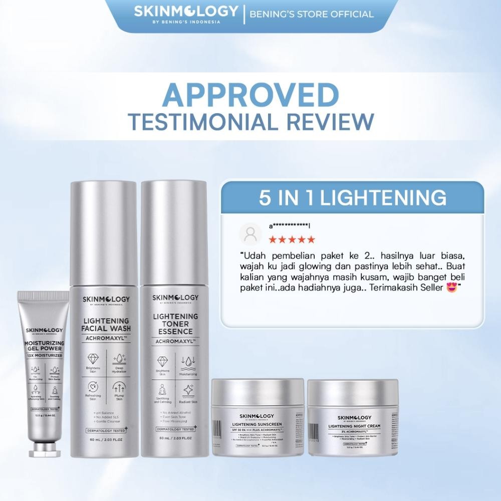 [Promo Diskon] Skinmology  By Bening'S Clinic Indonesia - Paket 5 In 1 Lightening Booster Series -  