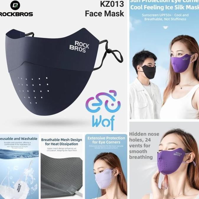 Original ROCKBROS KZ013 Masker Wajah Sepeda Motor Anti UV Breathable