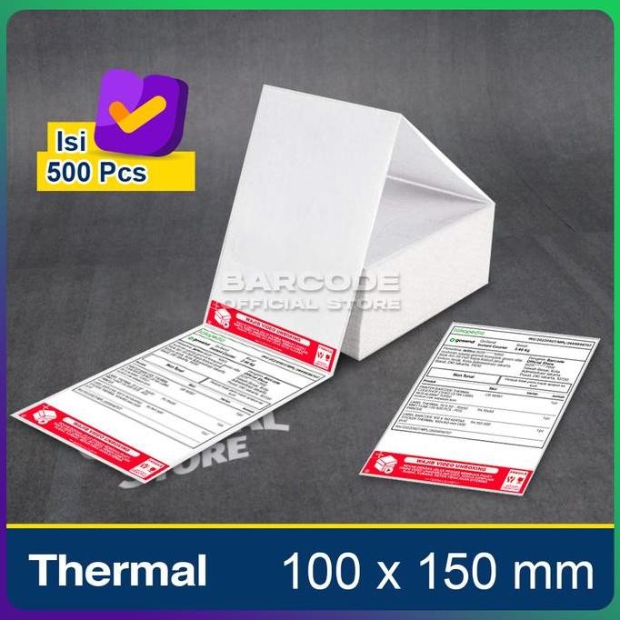 

Baru Stiker Resi Thermal 100X150Mm - Label Video Unboxing Pengiriman A6