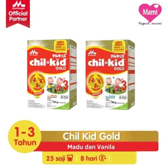 

terbaru morinaga chil kid gold 780g vanila madu - susu bubuk anak 1-3 tahun shopee