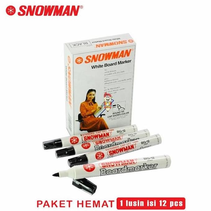 

PAKET SPIDOL WHITEBOARD SNOWMAN BG-12 1 LUSIN ISI 12 ORIGINAL DAN TERPERCAYA