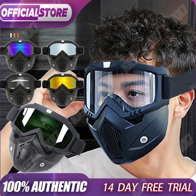 Original Goggles Mask Motor Paintball Tactical Kacamata Helm Trail Retro