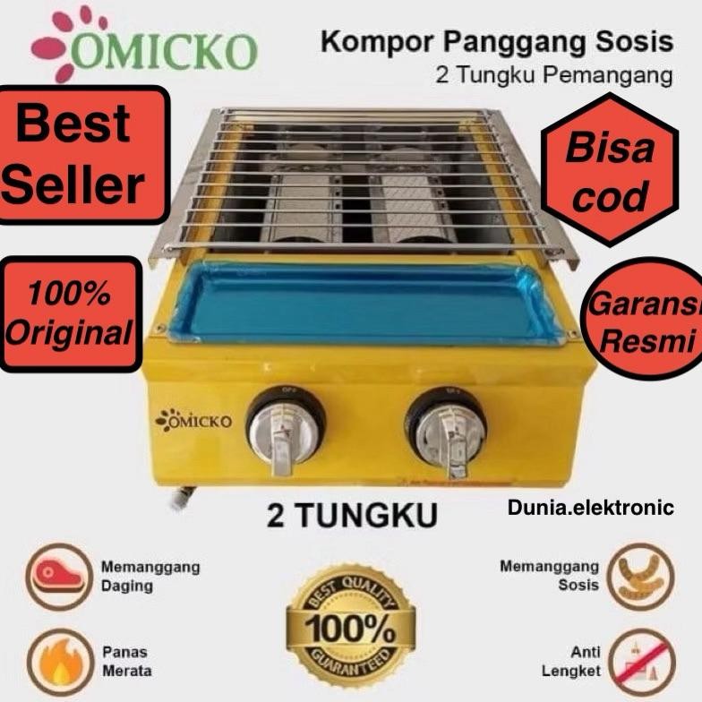 ''Terlaris" Kompor Panggangan Sosis 2 Tungku Omicko Murah