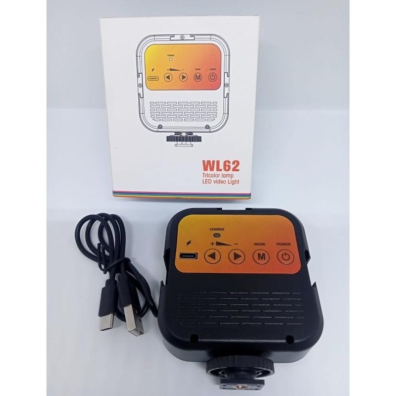 Fue-K5X20 Tricolor Led Video Mini Light Wl62 Rechargeable Battery Lampu Hp Kamera Vlog Youtube Like 
