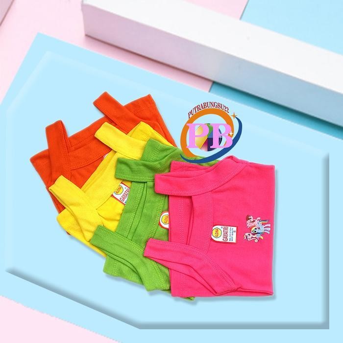 Bts 6 Pcs Baju Kaos Dalam Singlet Anak Perempuan Warna Cerah Motif Gambar Fashion