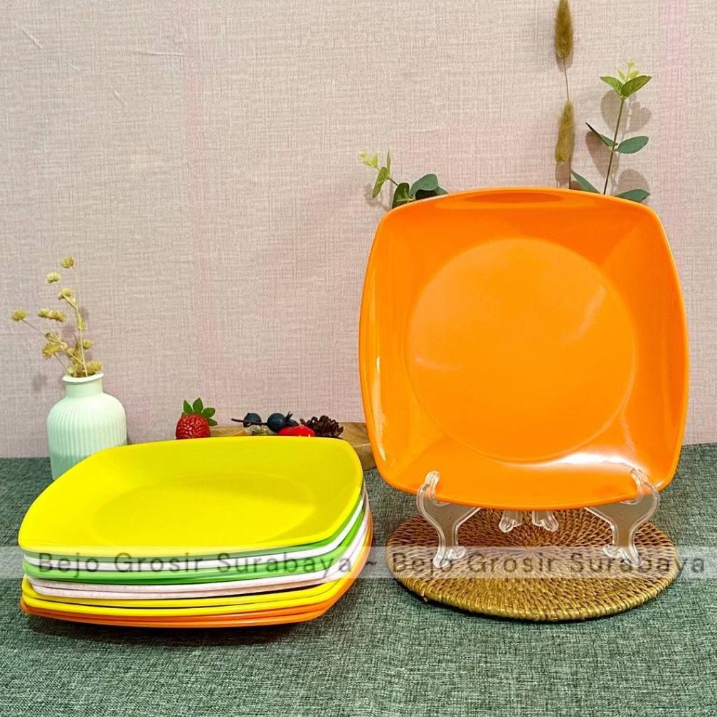 Bisa Cod Piring Melamin Saji 7/8/9 Inch - Piring Segi - Piring Kue - Piring Roti - Piring Saji Prasm