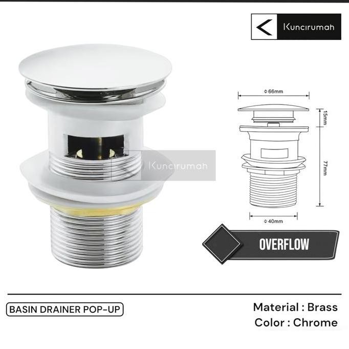 Afur Wastafel Pencet Model Toto / Afur Wastafel Pop-Up Overflow