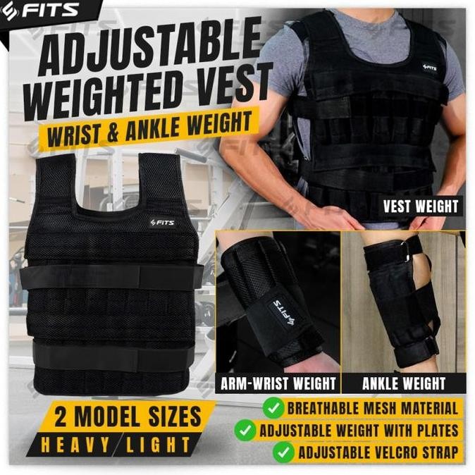 TERBARU - SFIDN FITS Adjustable Weighted Vest 15kg | Wrist & Ankle Weight