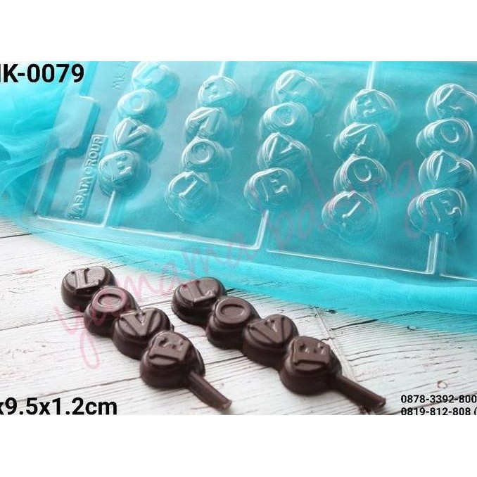 Silahkan Order] MK-0079 Cetakan mika coklat fondant pudding sate love kado valentine