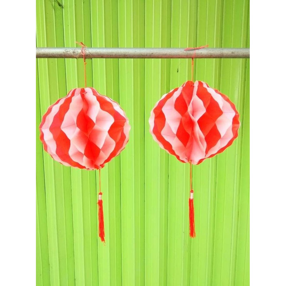 populer] Grosir bendera Indonesia merah putih lampion kertas 10 cm dapat 2 pcs