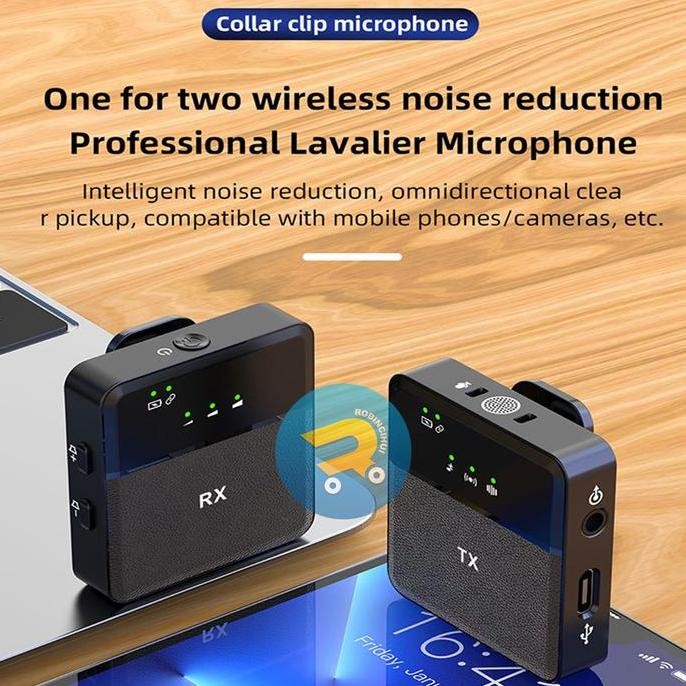 Mic Wireless Hp kamera Vlog Youtuber Portable Mic for Iphone & android Terlaris