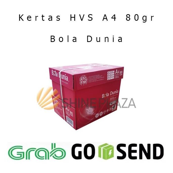 

TERBARU - Kertas HVS A4 80gr Bola Dunia 1 Dus - Khusus Gosend