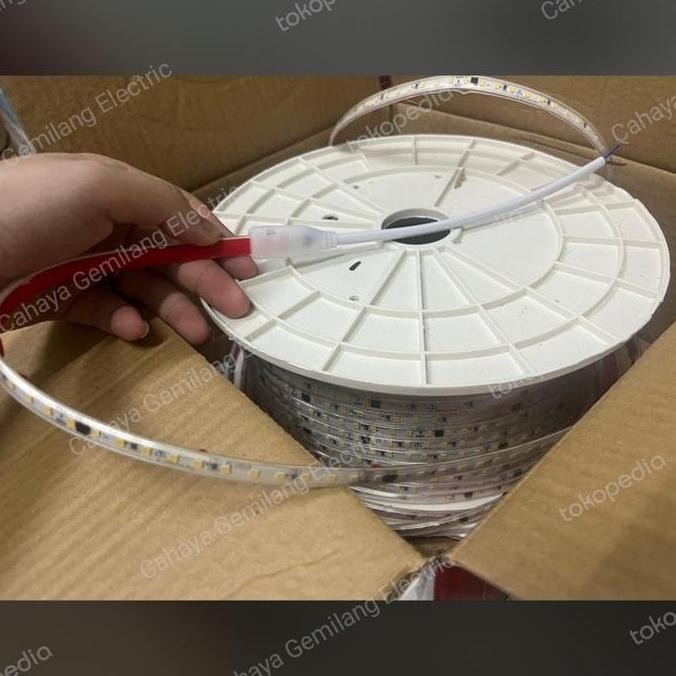 Lampu Strip Led Light Selang 2850 120D 120Led 120Mata Ac 220V 220Volt Termasuk Include 3M Perekat Fl