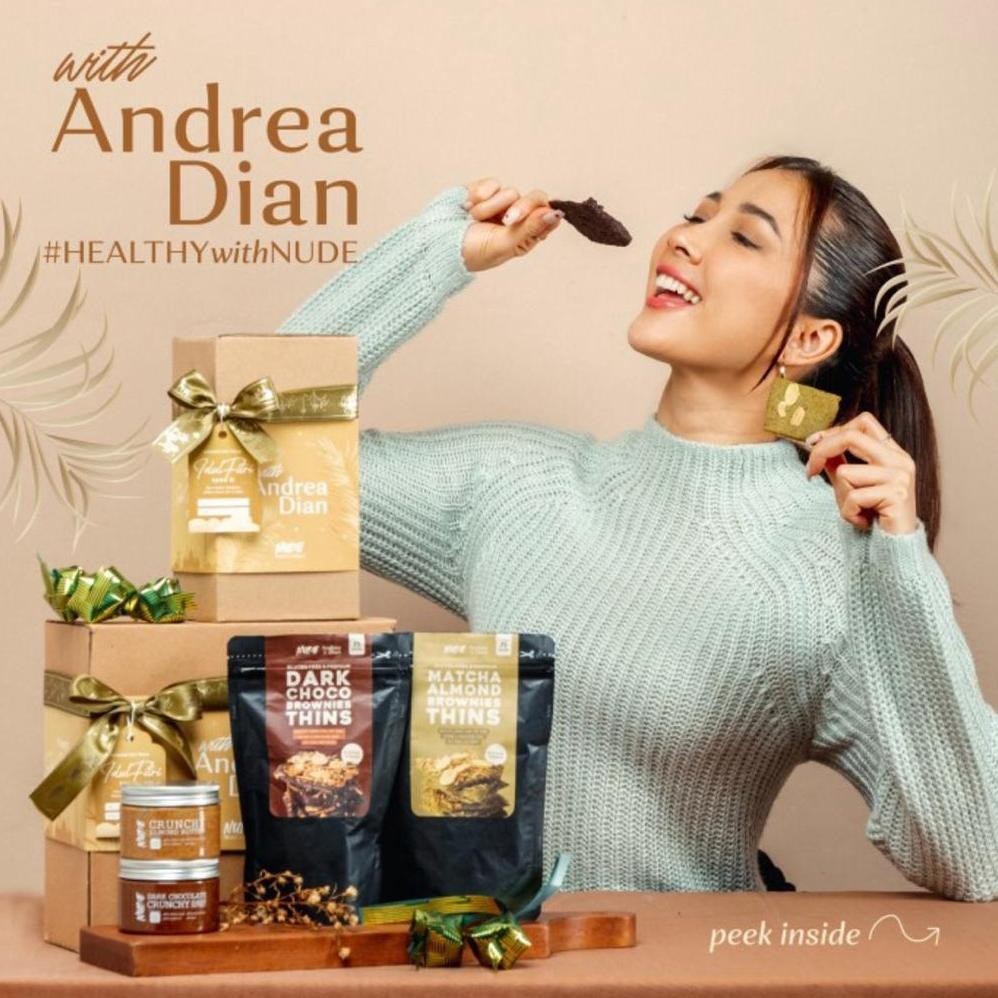 

NUDE x Andrea - Healthy Brownie Thins GLUTEN FREE & EGG FREE Snack - Choc Almond | Snack Diet Sehat