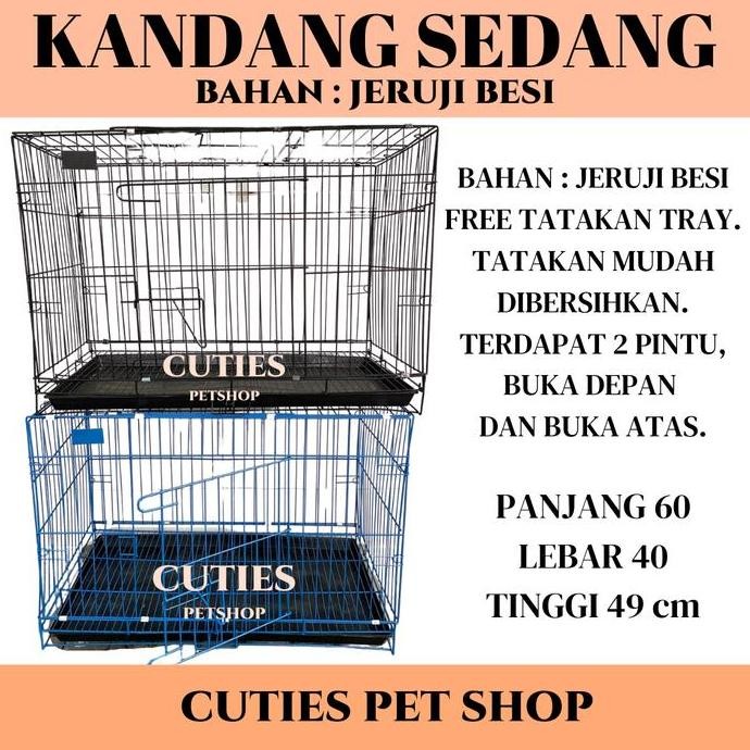Kandang Jeruji Medium Sedang Hitam / Kandang Anjing / Kandang Kucing Kualitas Terbaik Harga Termurah
