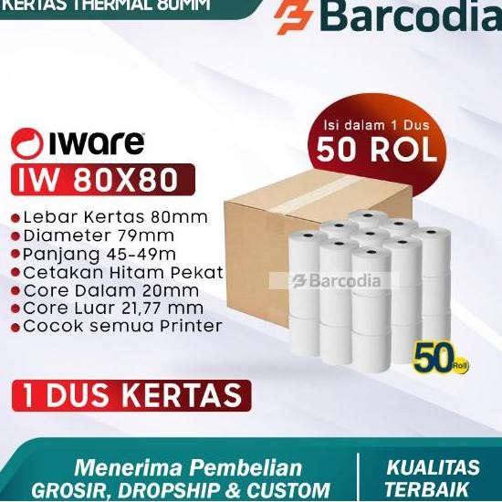 

BEBAS ONGKIR - ( 1 DUS ) KERTAS PRINTER THERMAL 80x80 MM - 80MM - 80x80MM