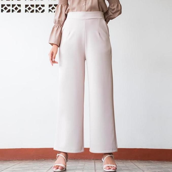 HaymeeStore Celana Kulot Jumbo Bawahan Highwaist Wanita Bawahan Kulot Premium Aplikasi Kantong Scuba