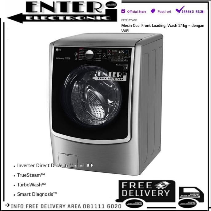 NEW LG F2721STWV1 - MESIN CUCI FRONT LOADING LG INVERTER 21 KG F 2721STWV1