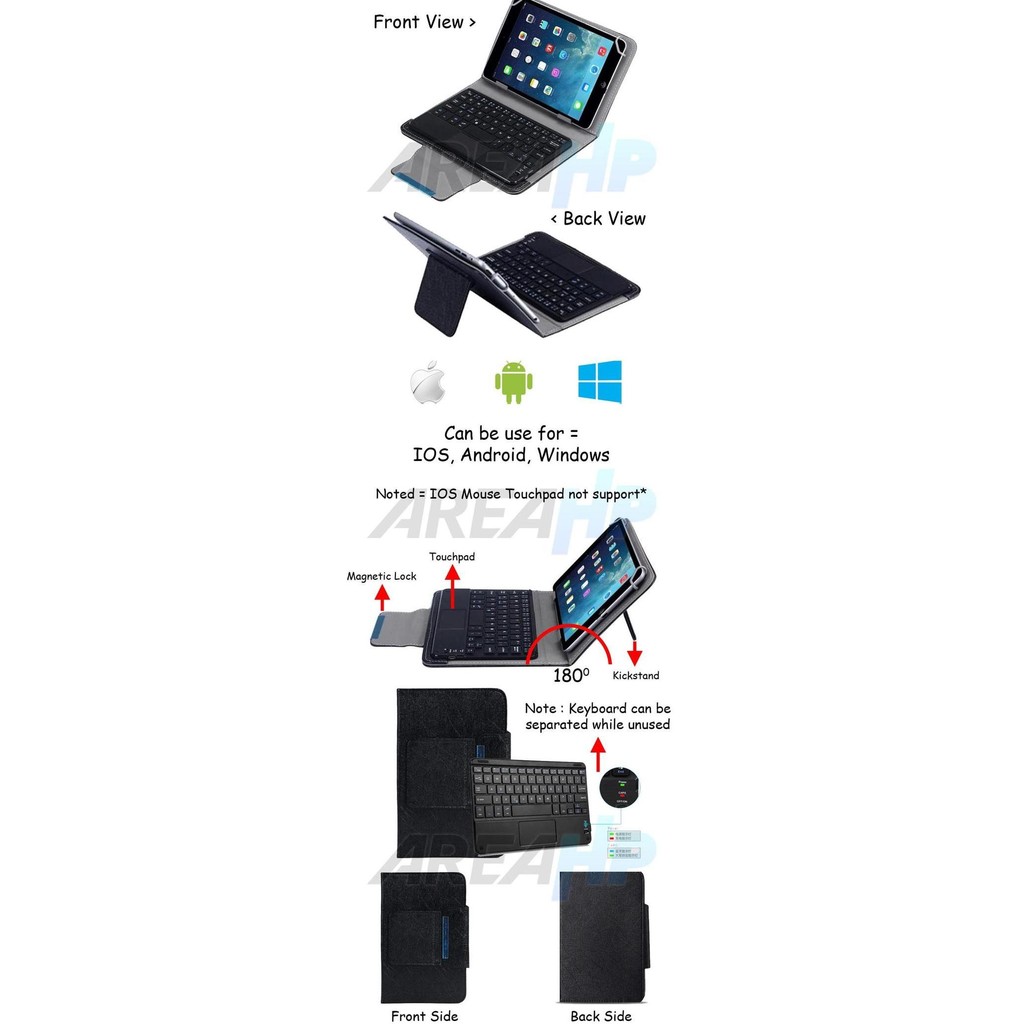 UNIVERSAL KEYBOARD BLUETOOTH TOUCAD TABLET 7 8 INCH ANDROID IOS