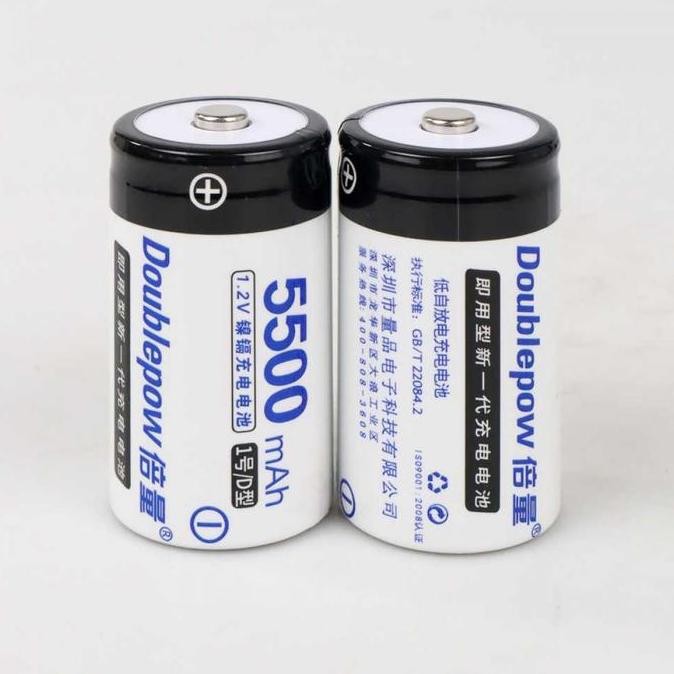 New  Baterai Cas Isi Ulang Tipe D Rechargeable 1.2V 5500mAh 2 PCS