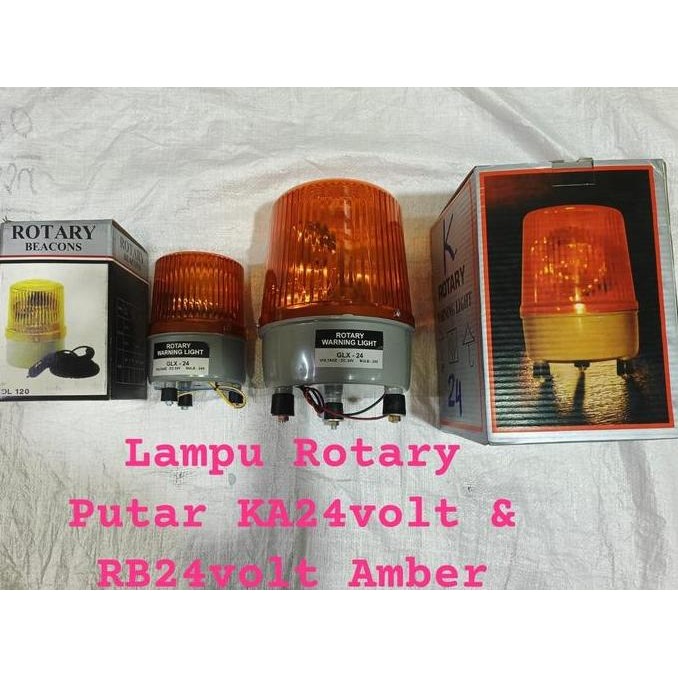 Lampu Rotary Lampu Putar Warning Light Ka24Volt & Rb 24Volt Amber/Kuning
