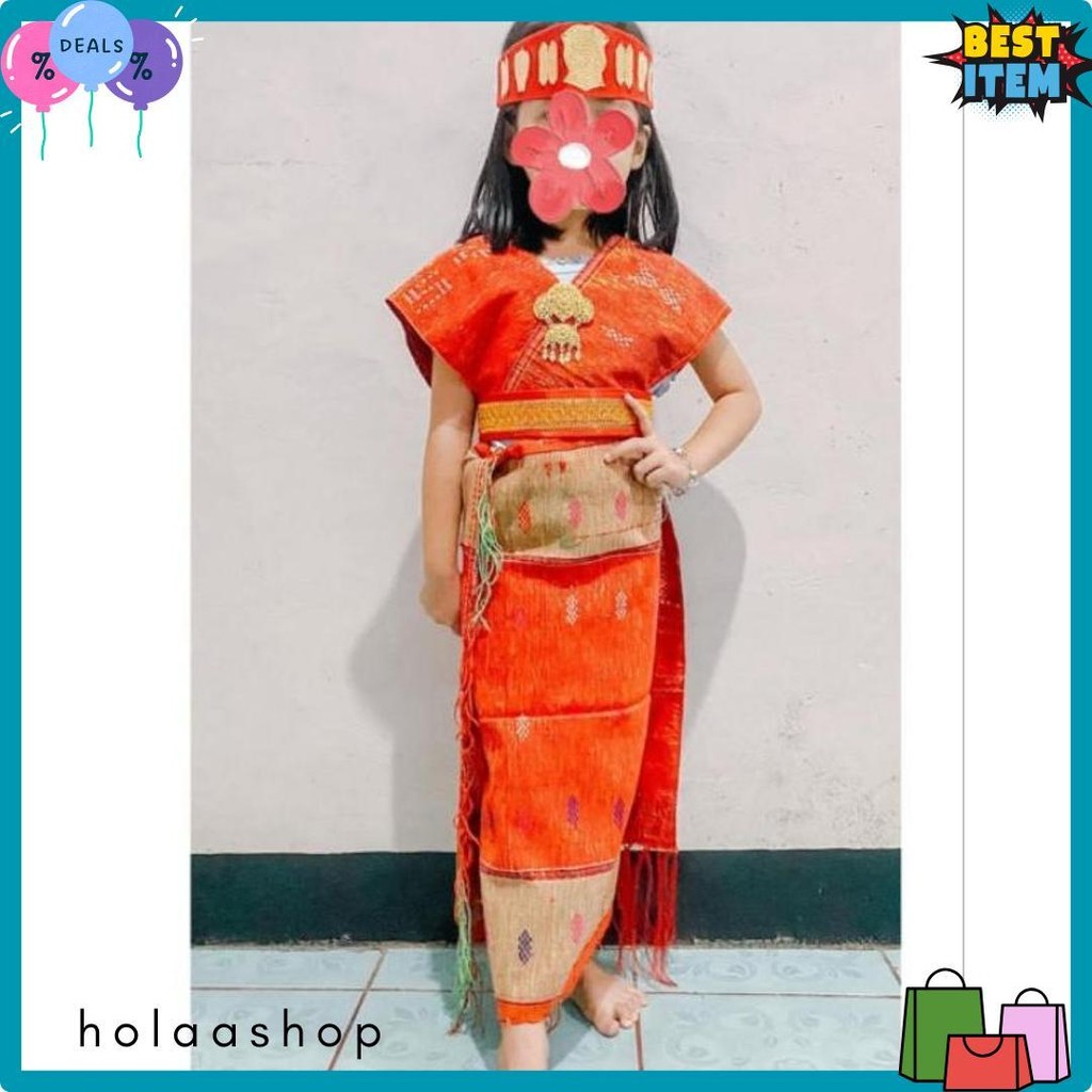 Pakaian Adat Batak Anak Perempuan, Pakaian Tradisional Batak, Pakaian Menari, Pakaian Kostum Batak T