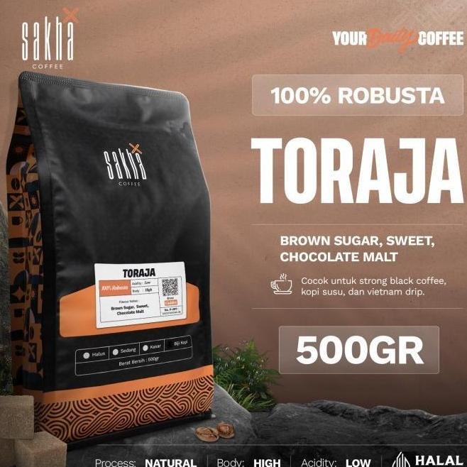 

PROMO BIJI KOPI BUBUK ROBUSTA TORAJA COFFEE ROAST BEANS SAKHA ROASTERY 500GR